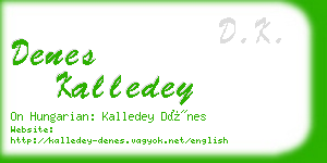 denes kalledey business card